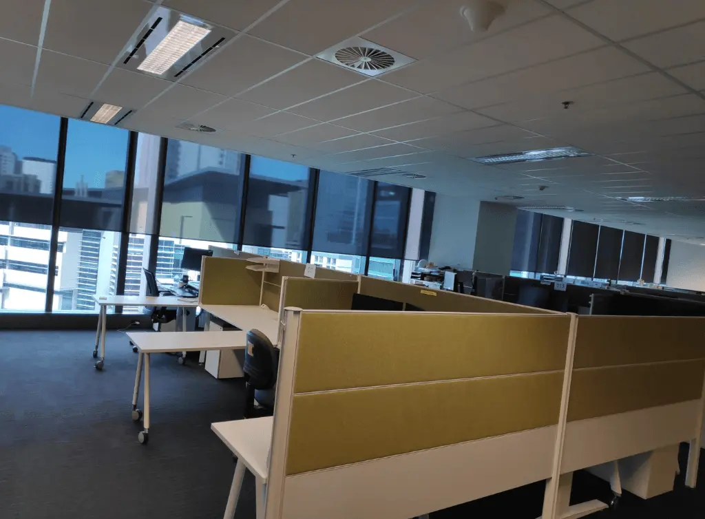 Commercial blinds in an office