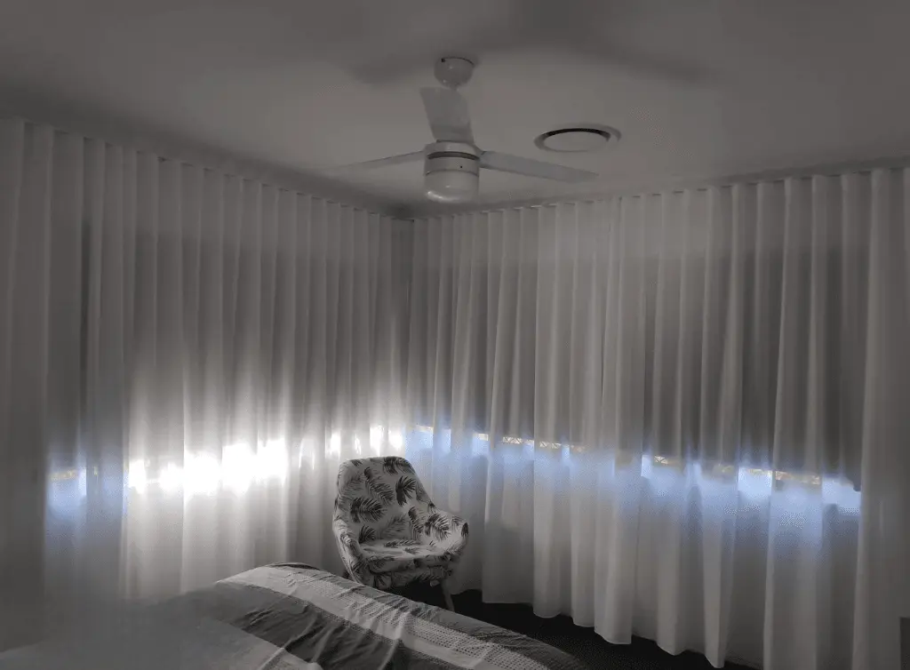 Blockout curtains layered over sheers