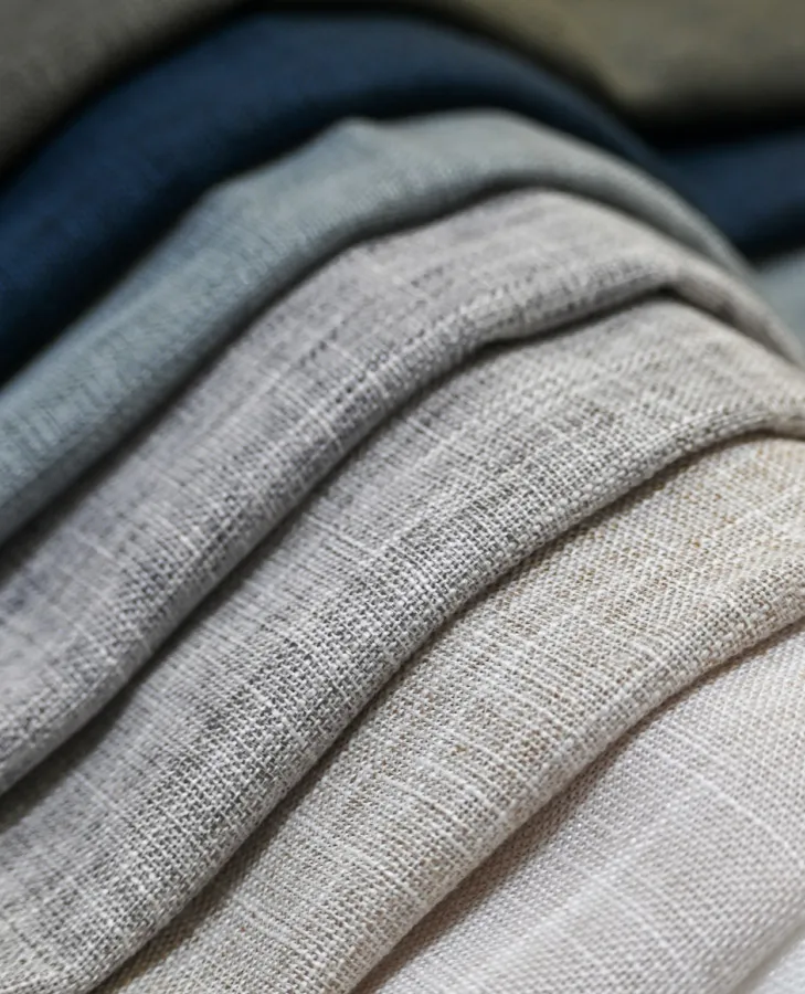 Basford Brands Bergamo fabric swatches in natural tones