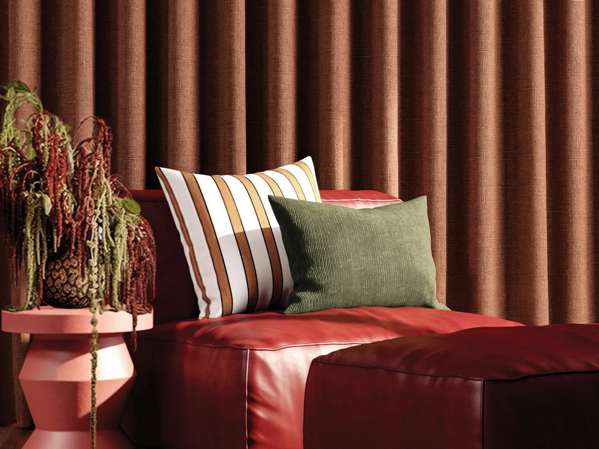 Maurice Kain Jazz drapery in a living room