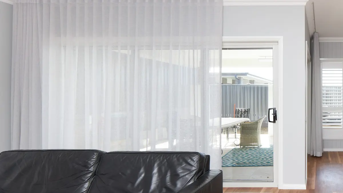 Light curtain fabrics in a living room