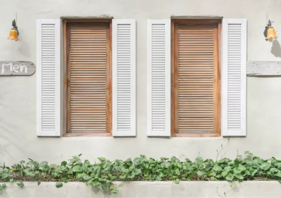 Exterior shutters on a home